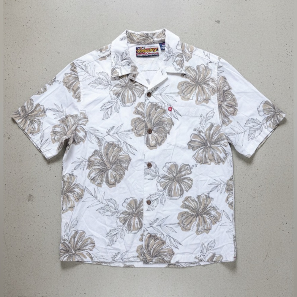 QUIKSILVER Big Boys Vintage Tropical Hawaiian Casual Button Down Shirt